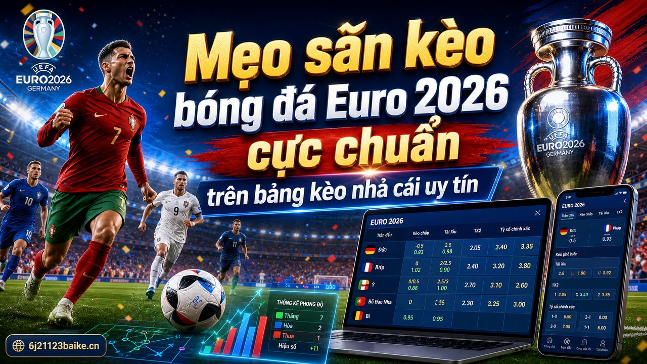 Mẹo săn kèo bóng đá Euro 2026 cực chuẩn trên bảng kèo nhà cái uy tín